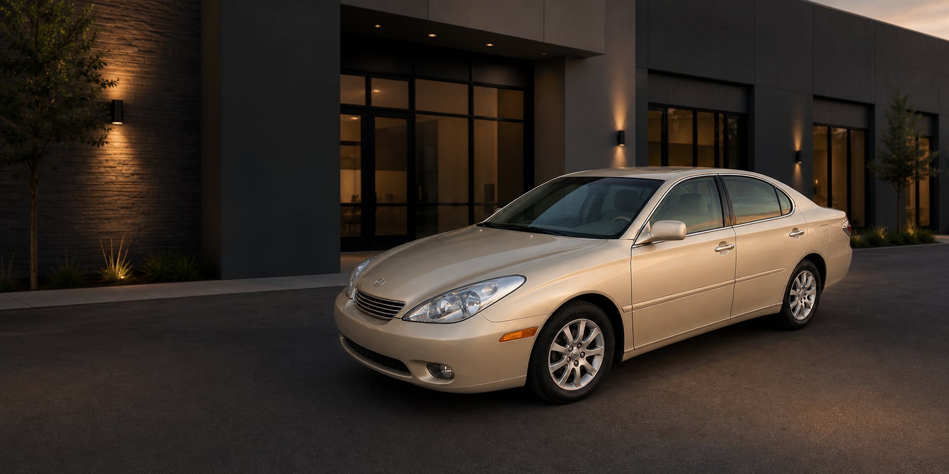 Gold Lexus sedan shown after refinishing